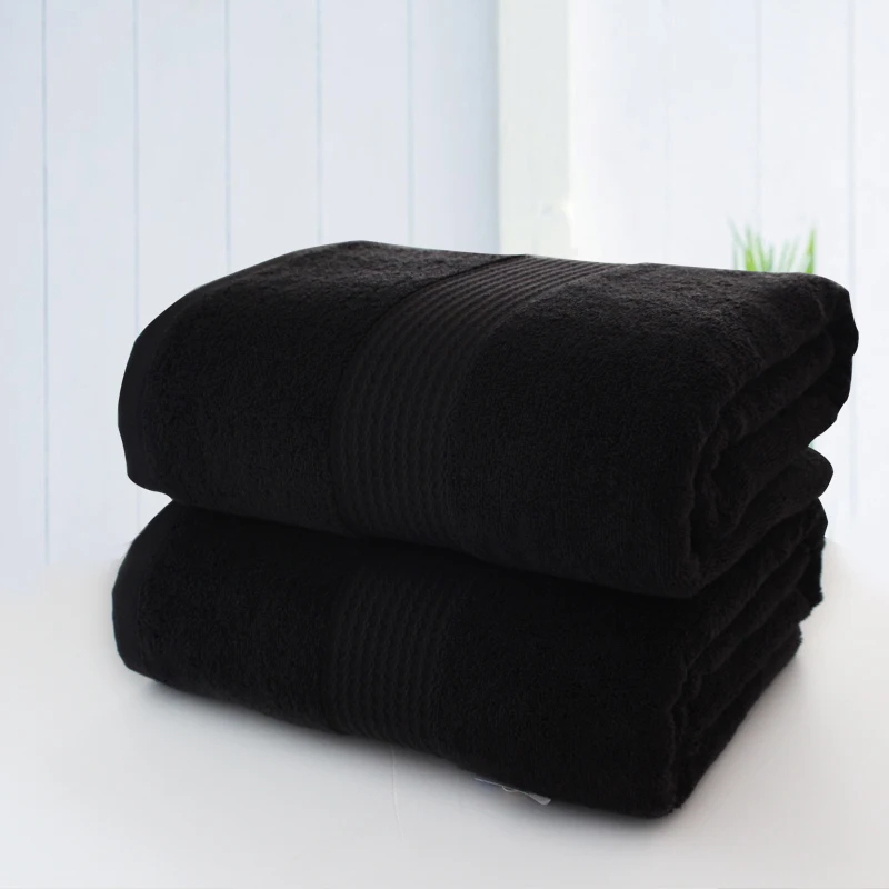 Черное полотенце из микрофибры для ванной Хлопковое комнаты супер-впитывающее