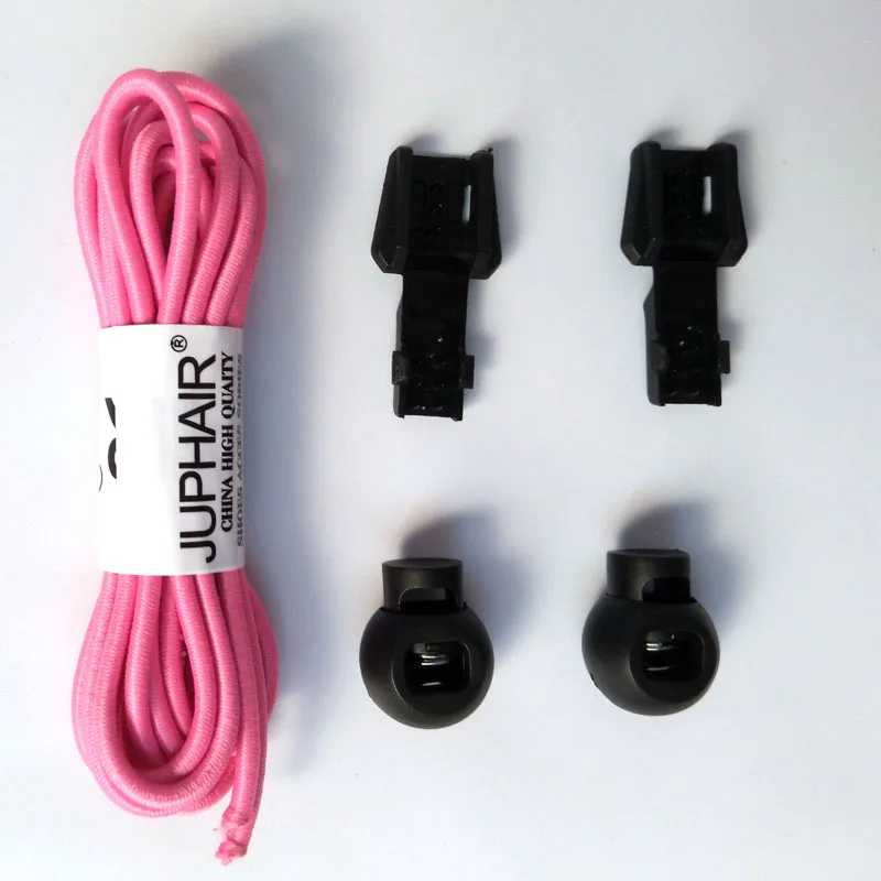 19 Pink Новинка, 1 пара круглых модных шнурки без завязок, фиксирующая обувь со шнуровкой, эластичные шнурки для трусцой для триатлона, занятий спортом, фитнеса - Цвет: 19 Pink