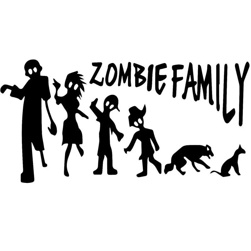 17 8 см * 7 Zombie Family Car Truck Bumper JDM Наклейка на окно автомобиля украшение стиль для