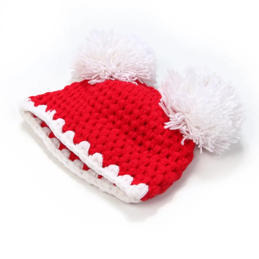 2018 Baby Christmas Cap Newborn Infant Handmade Photography Prop Hot Sale 0-6M Girls Boys Beanie Crochet Hat Knitted Santa | Детская