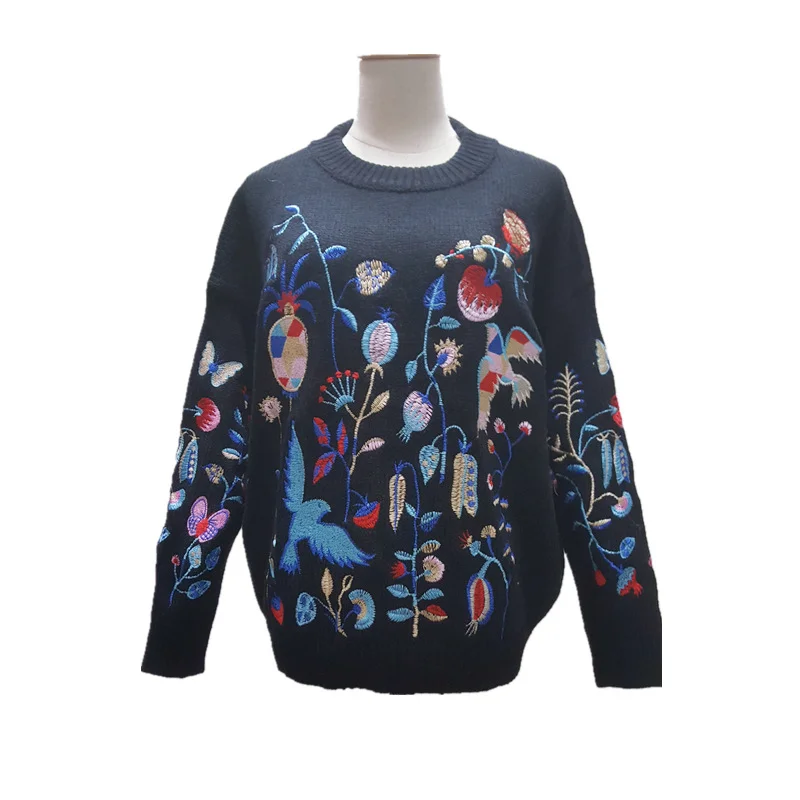 Sweater fashion 2019 women's printing warm new Long Sleeve Stretch Pure Top Fall Winter Pullove O-Neck | Женская одежда
