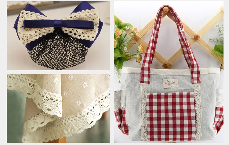 10 ярдов/партия Трикотажная хлопковая кружевная лента бежевого цвета ручная