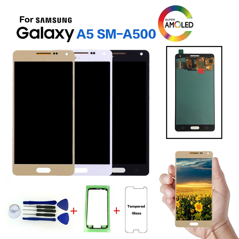 AMOLED для samsung Galaxy A5 SM-A500F Замена ЖК-дисплея для samsung SM-A500FU A500G A5000 A5009