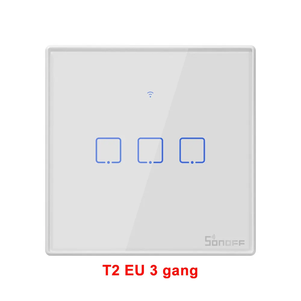 Itead Sonoff T2EU 86 Размеры 1/2/3 серии TX 433 МГц RF Дистанционное управление переключатель Wi-Fi с границы работает с Alexa Google Home - Комплект: Sonoff T2 EU 3 gang