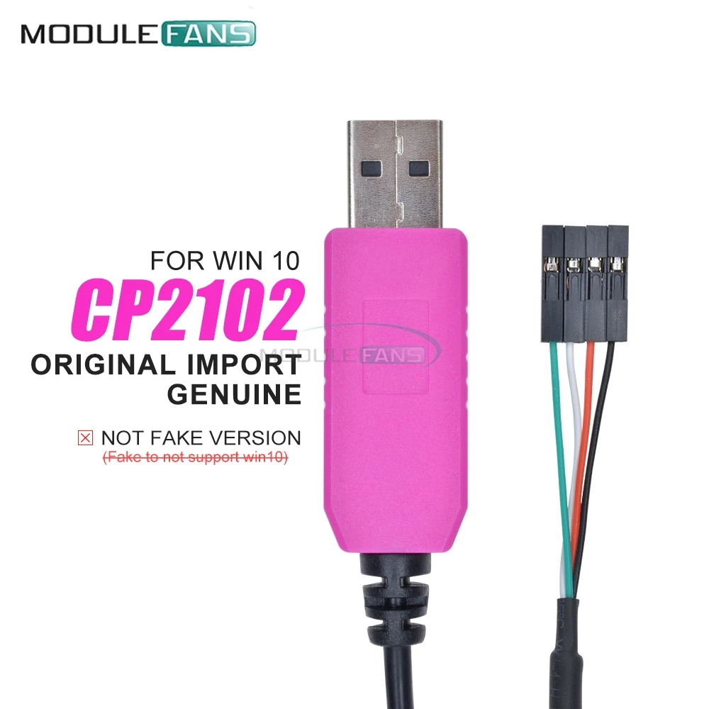 Оригинальный 1 м CP2102 USB UART TTL кабель 4 Pin последовательный адаптер загрузки модуль