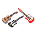 1:12, милый миниатюрный кукольный домик 112, аксессуары для гитары, инструмент, сделай сам, часть для домашнего декора, детский подарок, деревянная мебель, ремесло