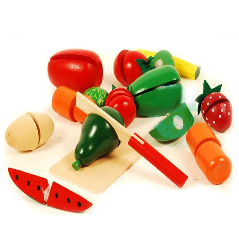 Детская деревянная игрушка овощи фрукты игровой домик Детские кухонные игрушки