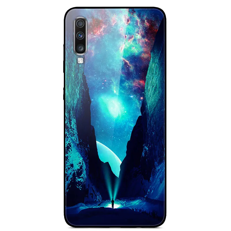 as photo 22 Роскошный стеклянный чехол для samsung Galaxy A70, чехол A 70, чехол на заднюю панель для samsung A70, чехол A705F 6,", ТПУ Рамка, бампер - Цвет: as photo 22