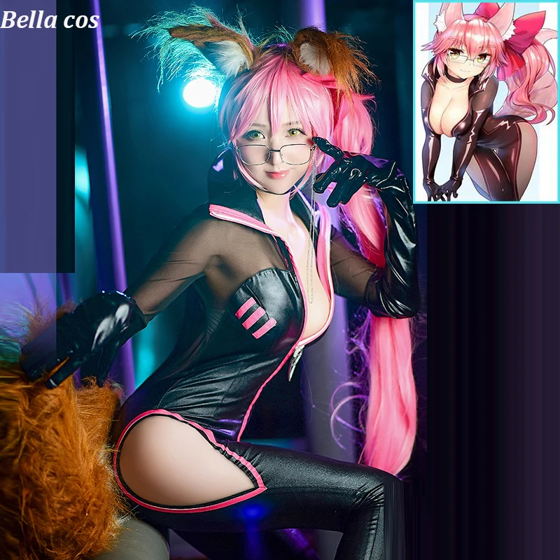 Костюм для косплея Fate Grand Order Tamamo no Mae черный сексуальный комбинезон секретные