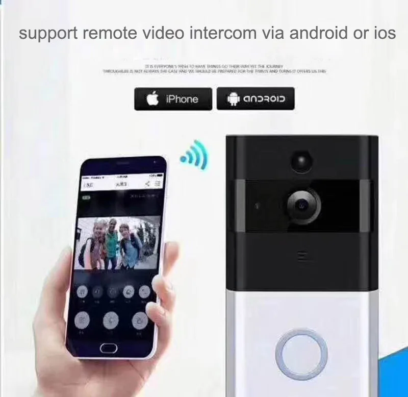 Низкое энергопотребление беспроводной wifi-звонок работа с Alexa видео дверной звонок телефон дверь удаленный камера монитор просмотра безопасности