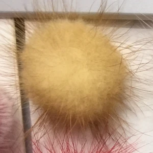 light brown Разноцветные круглые плоские помпоны из натурального кроличьего меха 35 мм для рукоделия, изготовления ювелирных изделий 5 штук в партии - Цвет: light brown