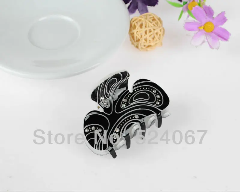 2019 Новейшие Классические Акриловые черные белые заколки для волос высокого