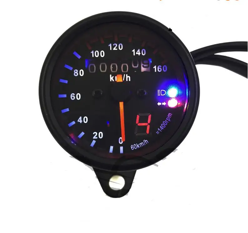 Универсальный одометр с черным циферблатом и белым подсветкой двойной счетчик