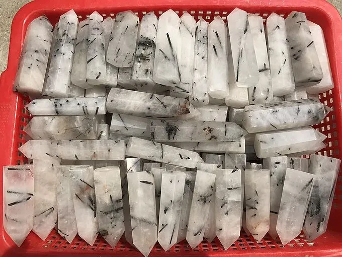 2.2lb натуральный черный турмалин Rutilated кварц КРИСТАЛЛ ТОЧКА палочка Кварцевый