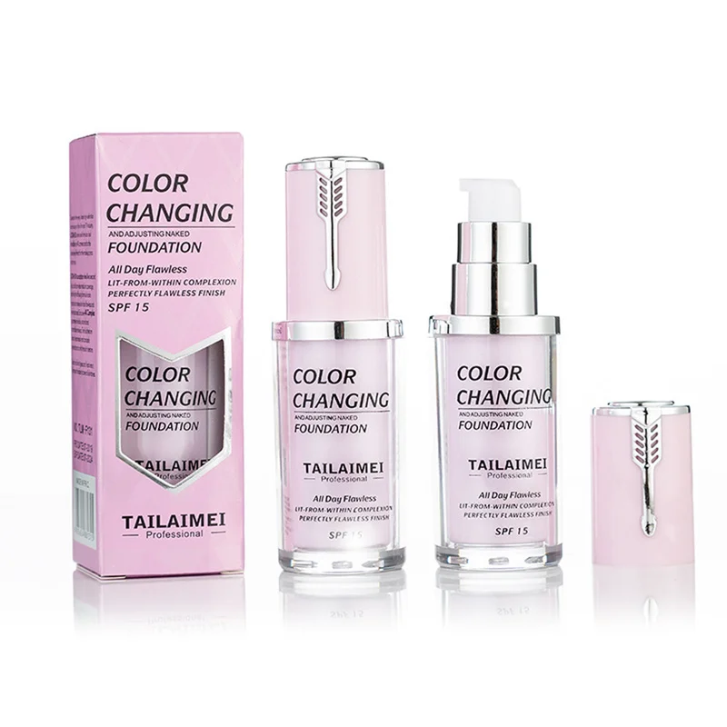 Новое поступление 40 мл меняющая цвет основа для макияжа жидкая Крышка телесного