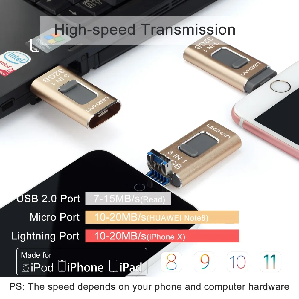 USB флеш накопитель для iphone x 8 7 plus 6s 64 ГБ 32 16 ГБ|USB флэш-накопители| |