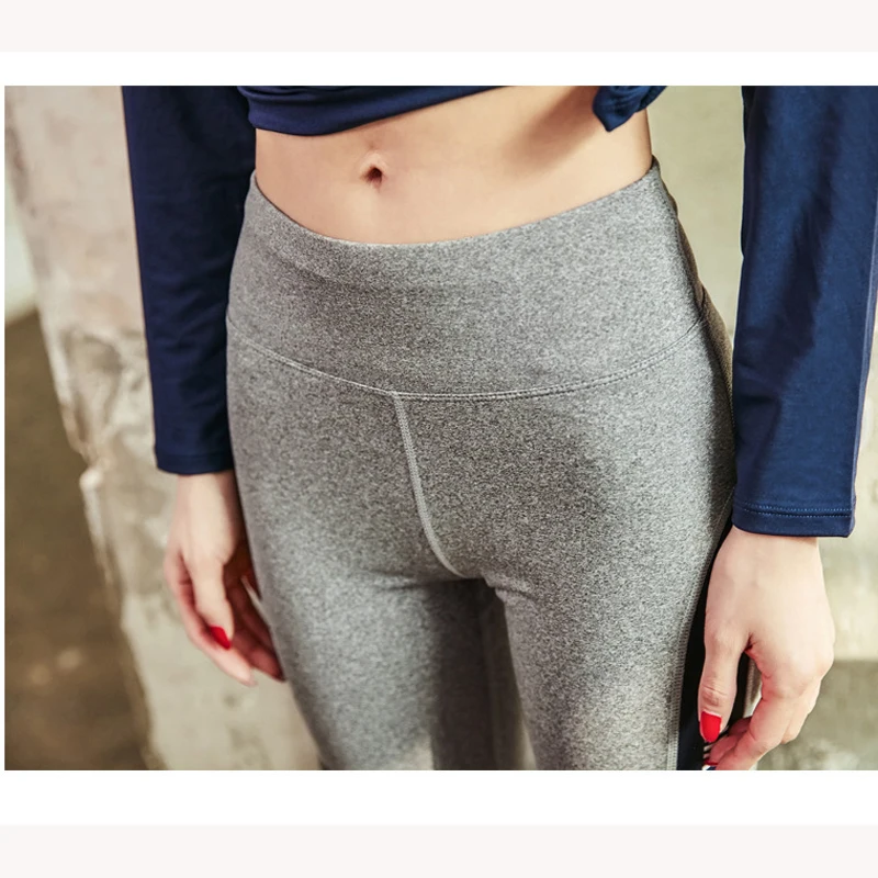 Спортивная одежда Женская спортивная комплект для йоги Однотонная рубашка с