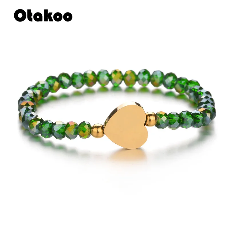 Браслет Otakoo с подвесками в форме сердца женская бижутерия серые красные