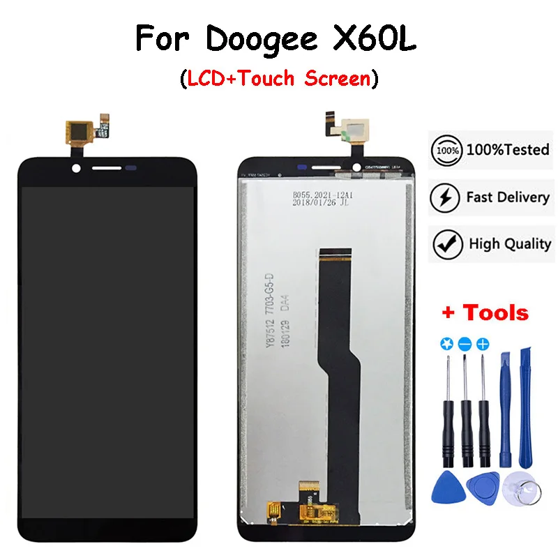 Для Doogee X60L ЖК-дисплей+ инструмент для ремонта сенсорного экрана в сборе запчасти 5,5 дюйма Замена+ Инструменты для X60 L