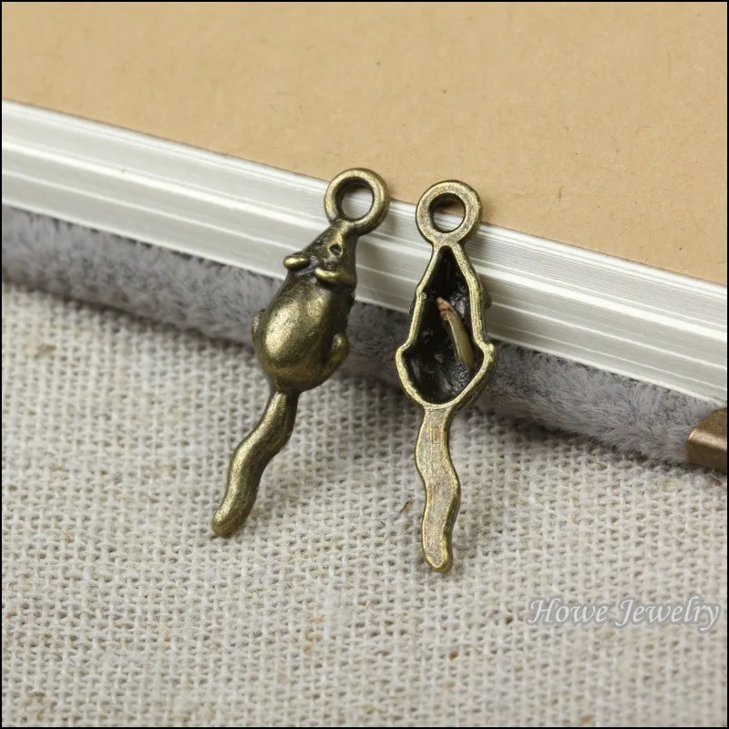 45 шт. качество Античная бронзовая подвеска мышь сплав DIY модный браслет ожерелье ювелирные аксессуары