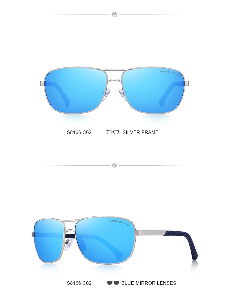 MERRYS DESIGN Men Classic Rectangle Sunglasses HD Polarized Sun glasses For Driving TR90 Legs UV400 Protection S8166