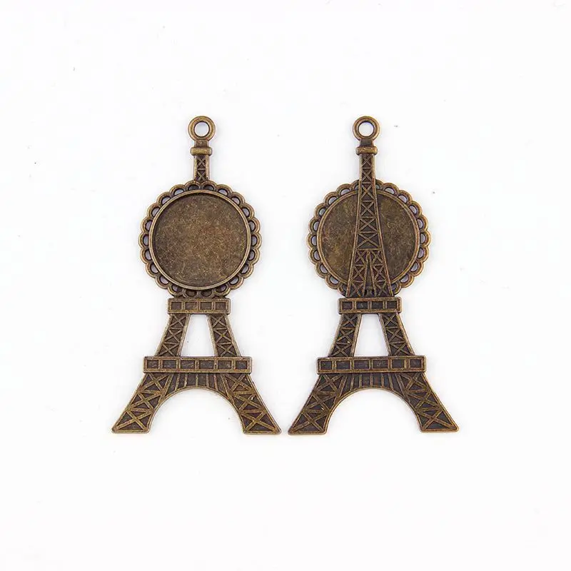 Античное бронзовое ожерелье Эйфелева башня подвеска кабошонкамея основа Безель