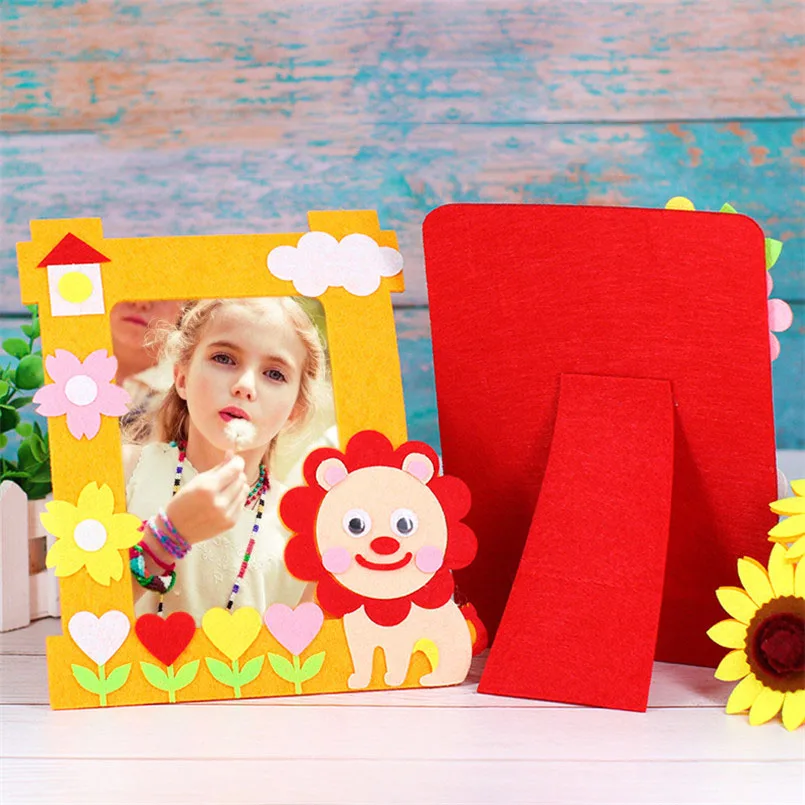 DIY Photo Frame Colorful Cartoon Non-woven Fabric Crafts Art Toy for Baby Kindergarten Home Decoration Handmade Toys Kids Gift