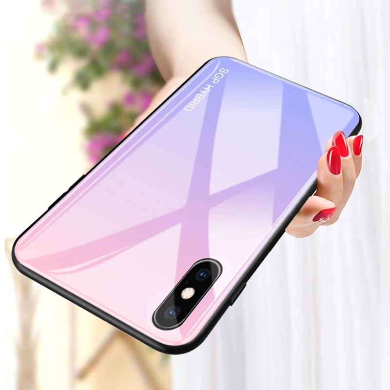 Светлый чехол для huawei honor 10 8x8 9 lite градиентное закаленное стекло телефона на honer