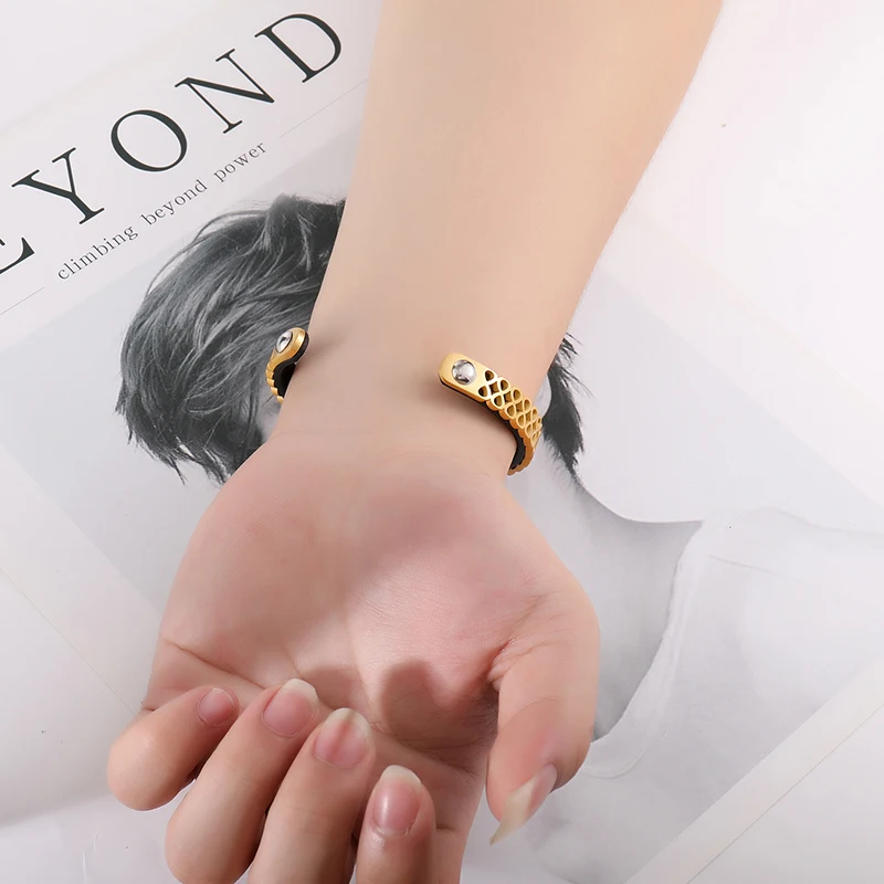 Мужской панк браслет из углеродного волокна и нержавеющей стали|Браслеты с