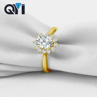 qyi 14k solid yellow gold wedding rings oval moissanite diamond women engagement rings luxury designer jewelry