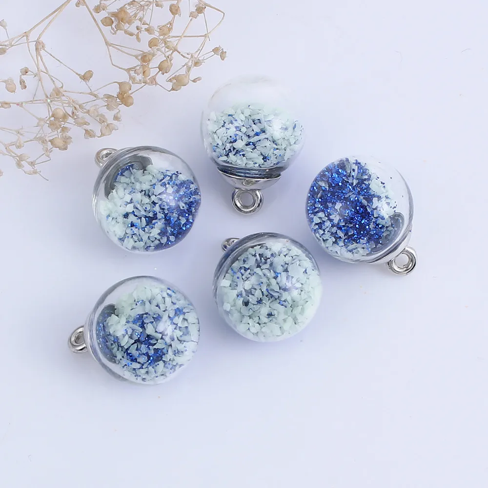 DoreenBeads DIY фурнитура подвески стеклянные подвески прозрачные стеклянные пузырьки темно-синий светится в темноте 21 мм(7/") x 16 мм, 20 шт