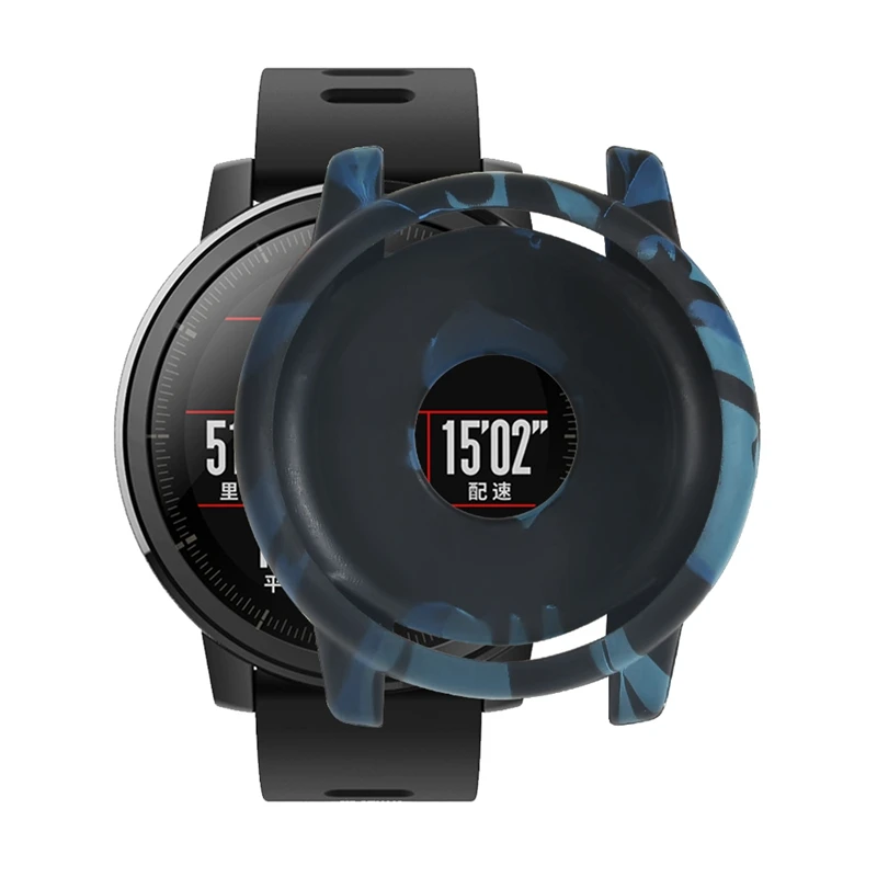 YUEDAER мягкий камуфляжный чехол для Xiaomi Amazfit Stratos 2 Чехол Защита ударопрочный чехол Мягкий Силиконовый ТПУ Amy зеленый серый синий