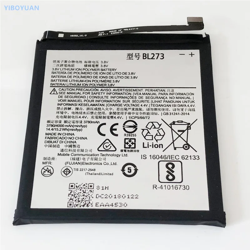 3,8 V 4000mAh BL273 для lenovo K6 Note/K53a48/аккумулятор