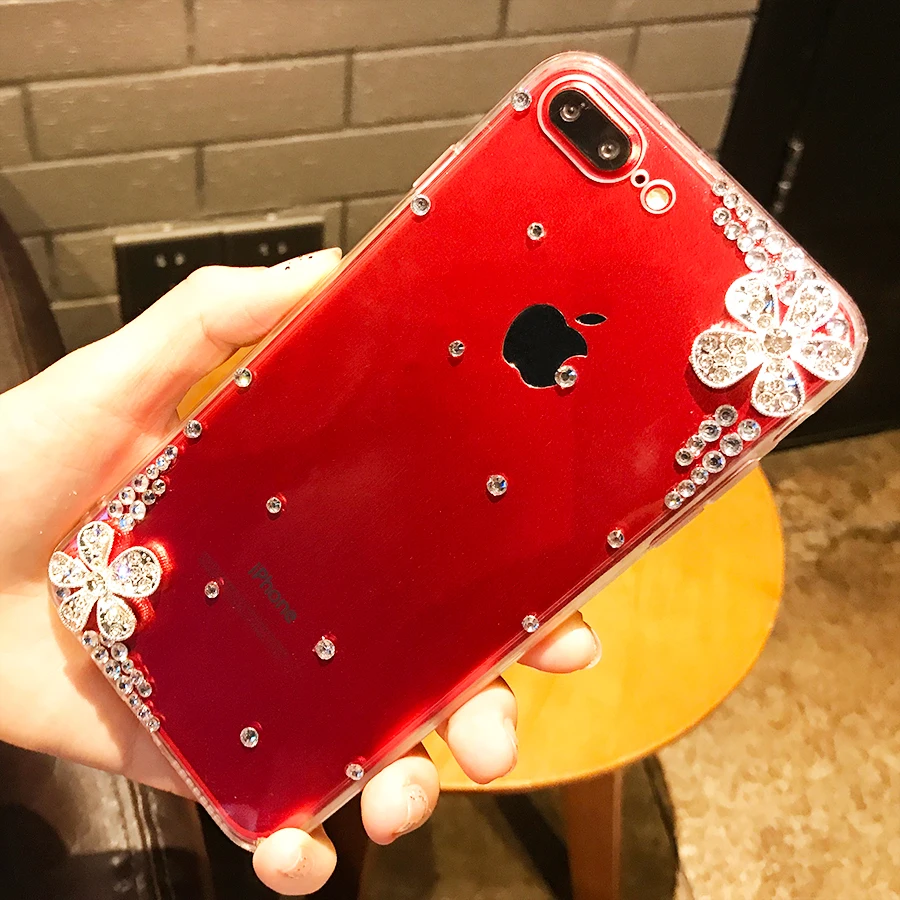 Ayeena прозрачный телефонный чехол со стразами для iphone X задняя крышка из ТПУ 7 8 6 6S Plus