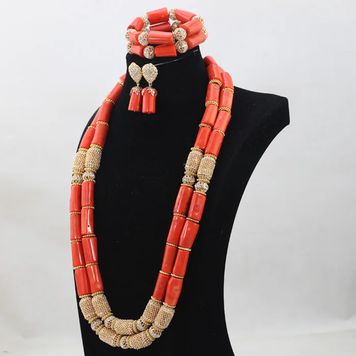 Ожерелье и серьги из настоящего кораллового бисера браслет ювелирные изделия