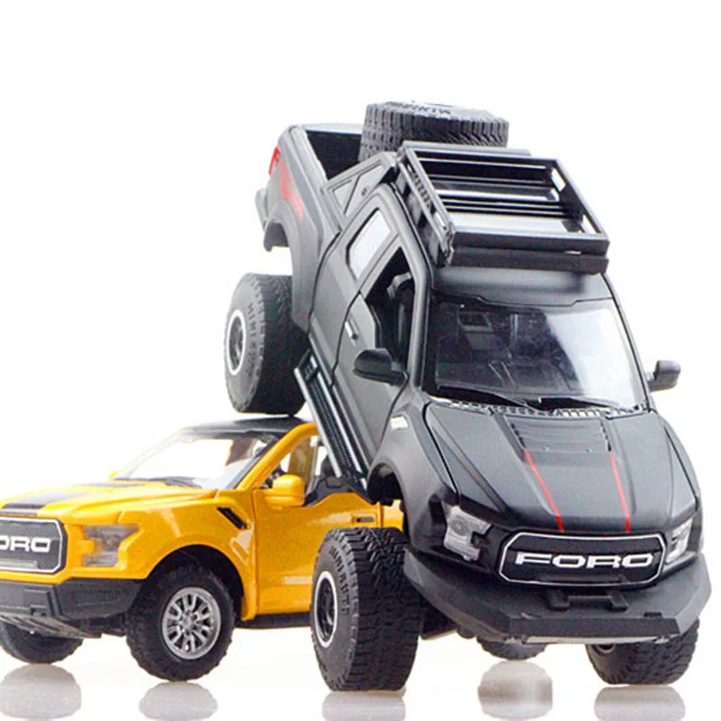 Новые 1:32 детские игрушки Raptor F150 пикап металлические игрушечные машинки модель с музыкой мигающий Звук для ребенка автомобиль подарки