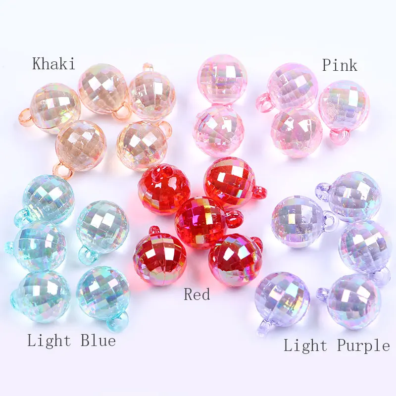 

Acrylic AB colorful Disco earth beads for Jewelry Making transparent section pendant accessory Earrings Pendant Fashion Design