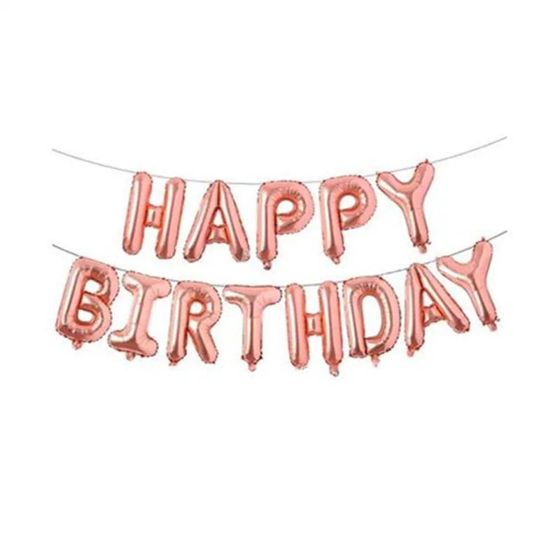 HBD Rose Gold STARLZMU 13 шт с днем рождения воздушные шары День рождения украшения для взрослых буквы воздушные шары anniversaire гелиевый воздушный шар из фольги - Цвет: HBD Rose Gold