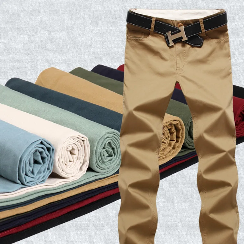 New 8 Color Size 29-44 Cotton Mens Pants Classic Joggers Men High Quality Casual Men's Clothing Black Khaki Trousers | Мужская