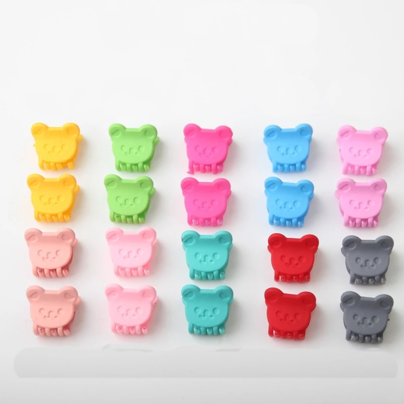 20pcs 20 шт./компл. мультфильм Форма мини Заколки для волос мульти Карамельный цвет небольшой зажим для волос заколка со стразами для детей для девочек с рисунком «кроличьи уши», заколки для волос аксессуары для волос - Цвет: 20pcs