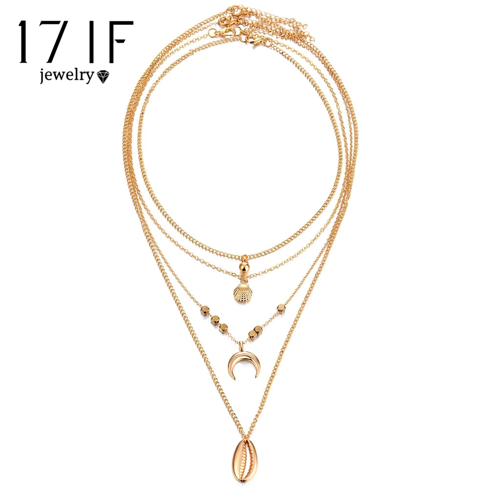 Модная оболочка DAXI Женская золотистая серебристая длинная луна многослойные