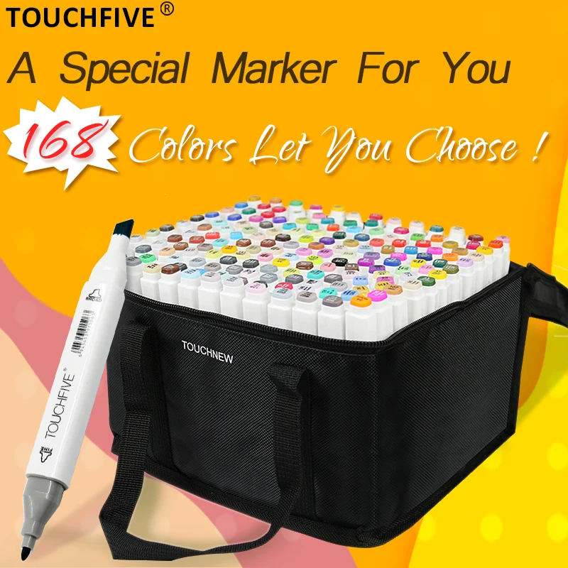 TOUCHFIVE 168 цветов набор художественных маркеров ручка для набросков на спиртовой