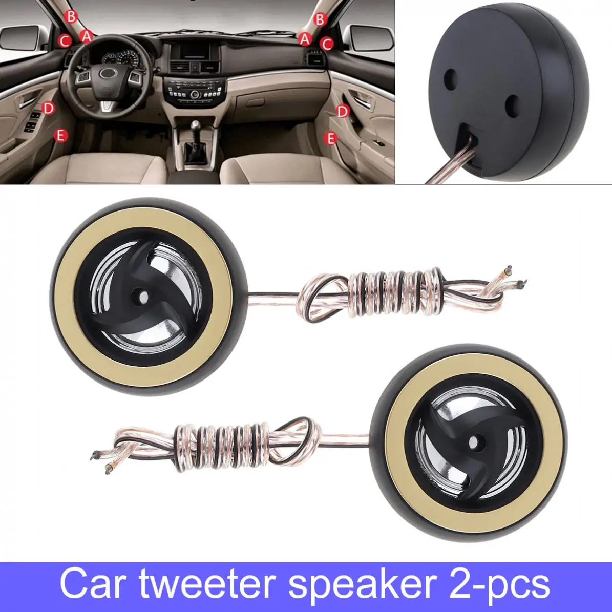2pcs 150W 25mm Durable High Efficiency Mini Dome Car Tweeter Speakers for Car Audio System
