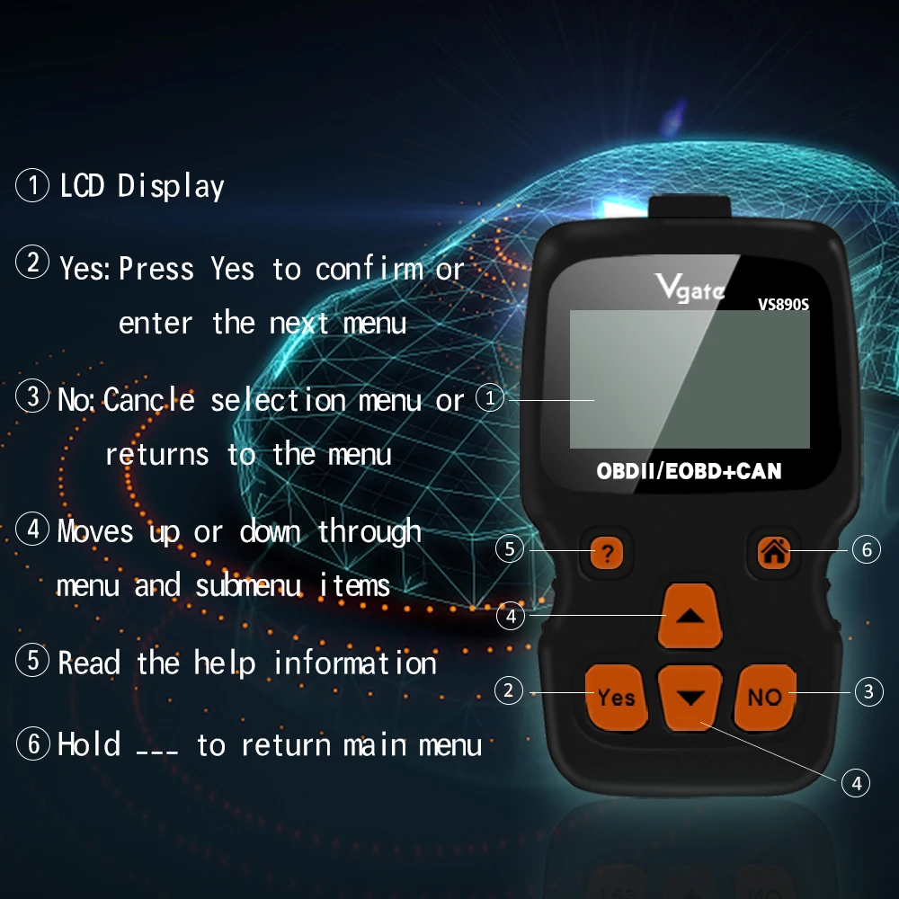 Vgate VS890 VS890S сканирования автомобильной инструменту диагностики OBD2 сканер против