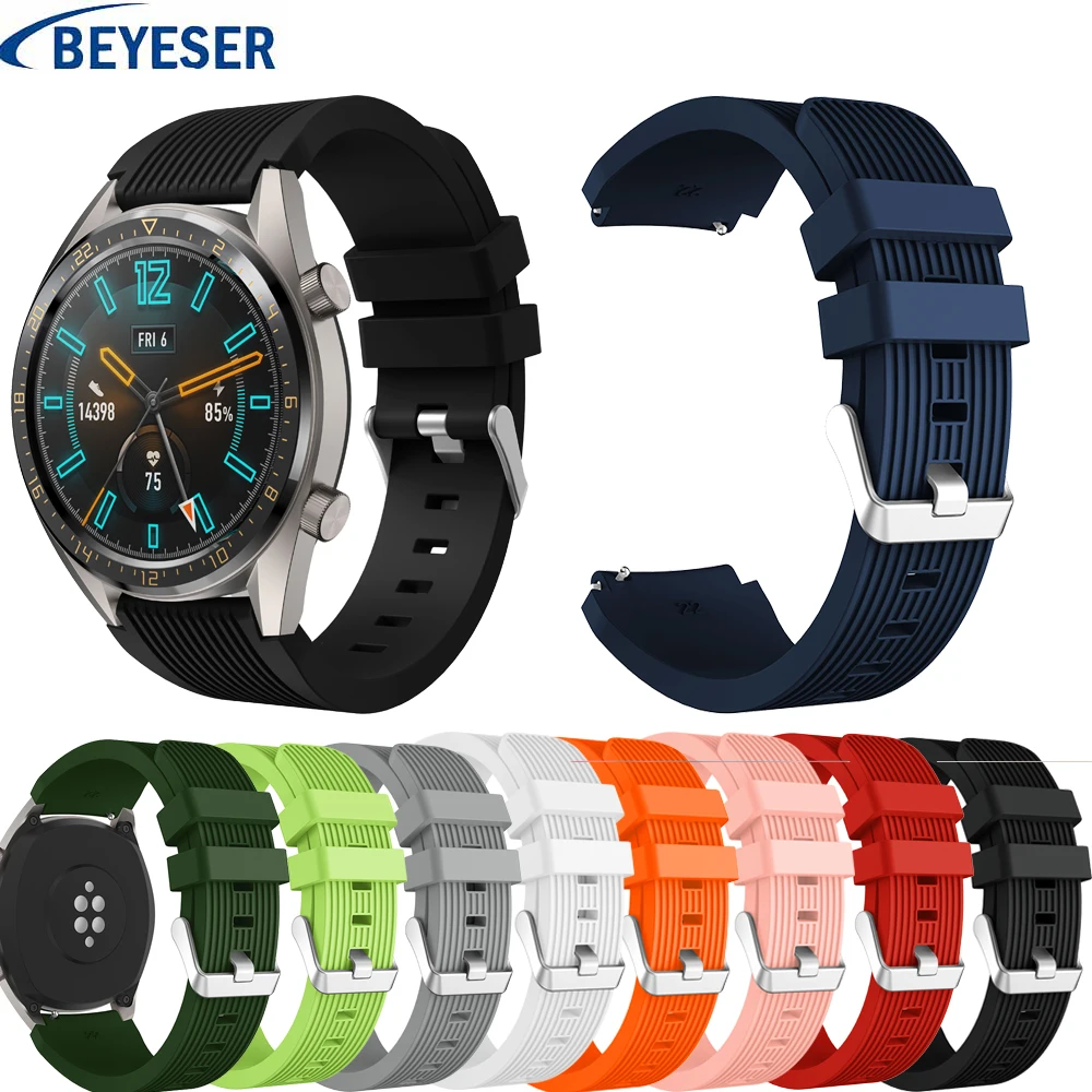 

Rubber Wrist Strap for Huawei GT Silicone Watch Bands 22 mm for Samsung Gear S3 Classic/ Frontier Bracelet wristband watchstrap