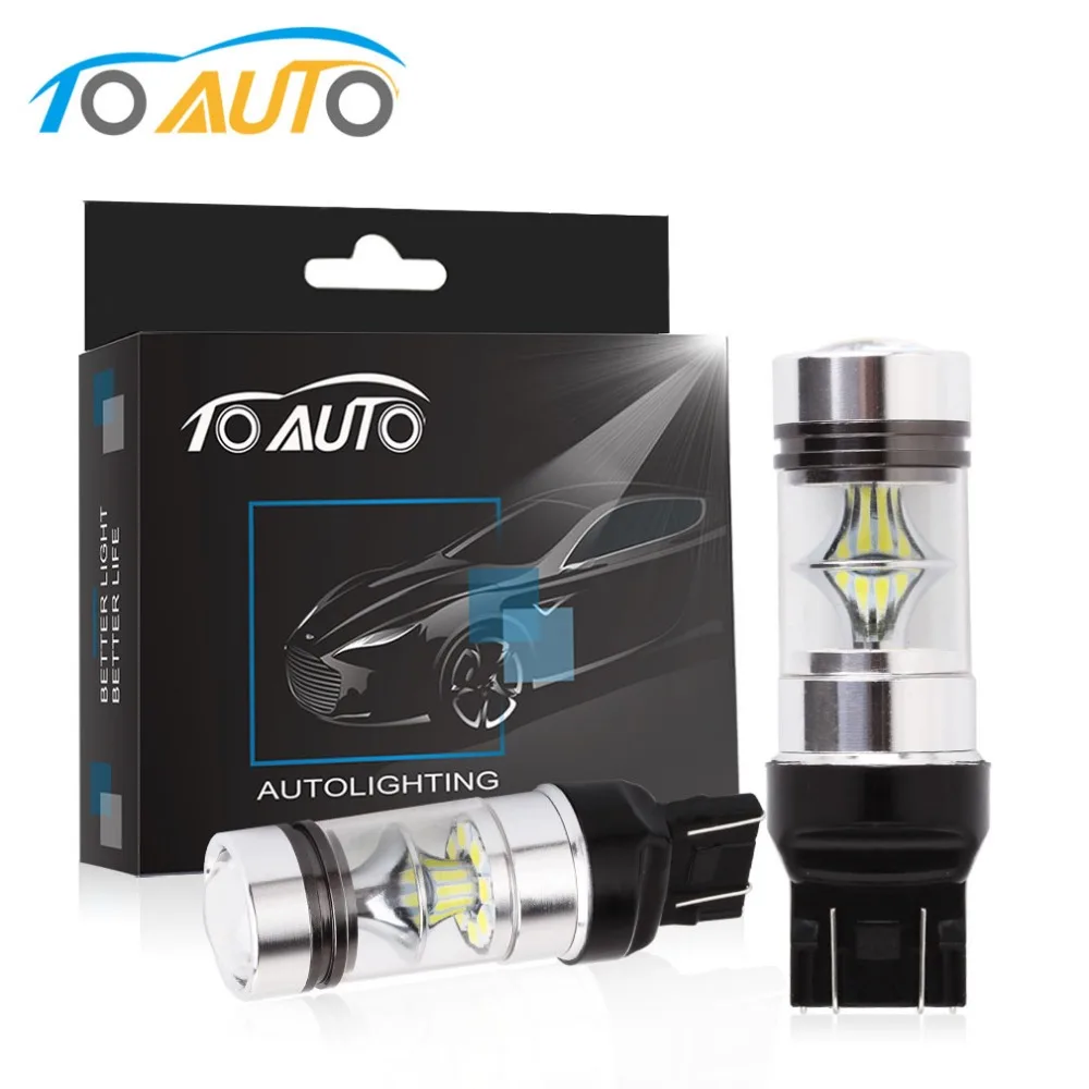 1 пара автомобильных ламп 7440 7443 3030 20 SMD чистый белый 100WBrake дневные ходовые огни