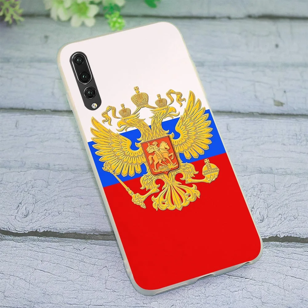 Мягкий чехол из ТПУ с флагом Российской Федерации для Mate 10 Lite Huawei P8 чехлы P10 P20 Pro P