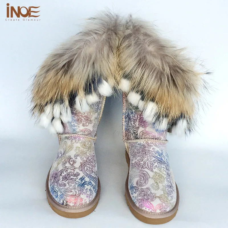 Ботинки женские зимние из коровьей замши с лисьим мехом и кисточками|snow boots|snow boots