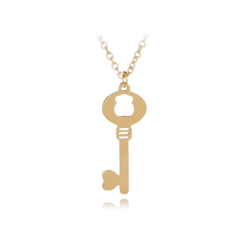 10 love heart lock unique symbol key necklace unlocking tool animal Hollow bear jewelry | Украшения и аксессуары