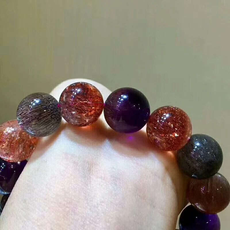 Подлинный натуральный Lepidocrocite кварц красный супер семь прямоугольные круглые